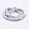 Full Rainbow Plated Faceted Rondelle Imitation Jade Glass Beads Strands GLAA-A024D-FR02-2
