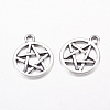 Alloy Antique Silver Tone Pentagram Charm Pendants X-LF11172Y-2