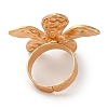 Flower Alloy Open Cuff Rings for Women RJEW-U028-01G-4