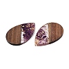 Transparent Resin & Walnut Wood Big Pendants RESI-T058-05E-3