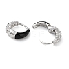 Brass Micro Pave Clear Cubic Zirconia Hoop Earrings for Women EJEW-S234-07P-01-2