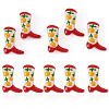 5Pcs Boot Baking Paint Glass Enamel  Beads LAMP-TADJ0001-08A-2