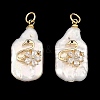 Natural Baroque Keshi Pearl Pendants PALLOY-JF06006-1