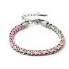 304 Stainless Steel Chain & Nylon Braided Bracelets for Women BJEW-A152-01P-4