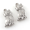 Non-Tarnish 201 Stainless Steel Kitten Pendants X-STAS-Q195-24-1