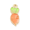 Light Gold Plated Alloy Enamel Pendants ENAM-M219-09KCG-02-1