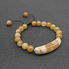 Natural Topaz Jade Bead Braided Bead Bracelets for Women Men LS5537-7-1