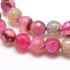 Dyed Natural Agate Faceted Round Beads Strands G-E267-31-2