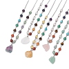 7 Chakra Gemstone Nuggets Pendant Necklaces NJEW-JN05096-1