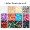 180G 12 Colors Glass Bugle Beads SEED-YW0002-79-2