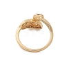 Leaf Brass Micro Pave Cubic Zirconia Cuff Ring Setting LS-KK-A244-01G-G-3