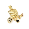 Brass Micro Pave Cubic Zirconia Pendants KK-F908-12G-2