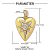 Brass Micro Pave Clear Cubic Zirconia Pendants CU-OY001-77G-2