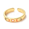 Moon & Sun Golden Enamel Cuff Rings for Women KK-G404-05-2