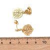 304 Stainless Steel Dangle Leaf Stud Earrings EJEW-F393-05G-5