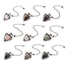 Mixed Gemstone Triangle Dowsing Pendulum Pendants G-G022-01R