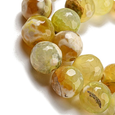 Faceted Natural Fire Crackle Agate Beads Strands X-G-F447-12mm-H01-1