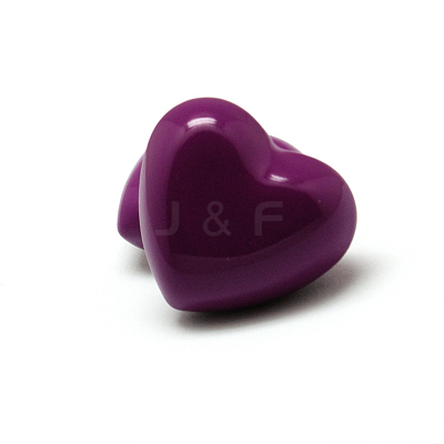 No Hole Spray Painted Brass Heart Chime Beads X-KK-M175-11-1