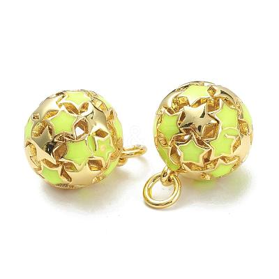 Brass Enamel Charms KK-A153-02G-1