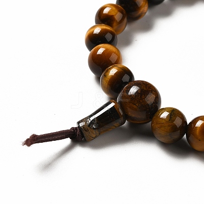 Natural Tiger Eye Gourd Beaded Stretch Bracelet for Women G-G997-G04-1
