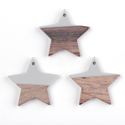Resin & Wood Pendants X-RESI-T023-23A-1