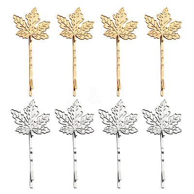 8Pcs 2 Colors Iron & Alloy Hair Bobby Pins PHAR-HY0001-13-1