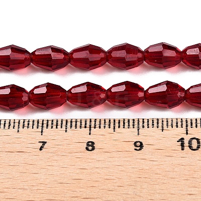 Transparent Glass Beads Strands EGLA-A037-T6x8mm-D10-1