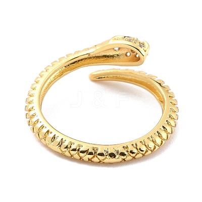 Brass Micro Pave Cubic Zirconia Cuff Rings RJEW-F116-17G-1