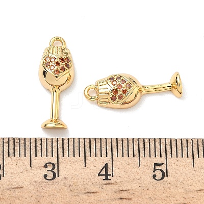 Brass Micro Pave Cubic Zirconia Pendants KK-A281-22G-02-1