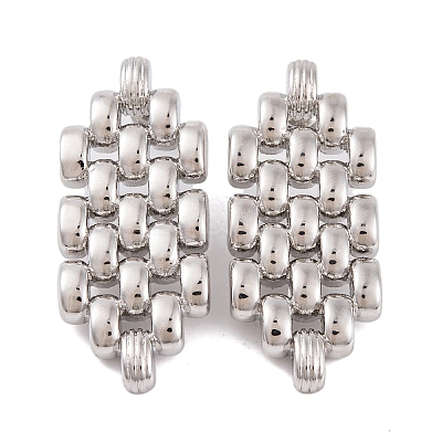 Hollow Hexagon Brass Stud Earrings for Women LS-EJEW-G391-12P-1