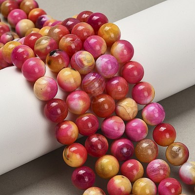 Dyed Natural Agate Beads Strands G-G203-09C-10mm-1