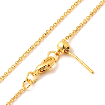 1mm Rack Plating Brass Cable Chain Adjustable Slider Necklaces for Women Men MAK-L044-04G-1