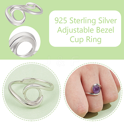 1Pc Sterling Silver Ring Components STER-BC0002-53A-1