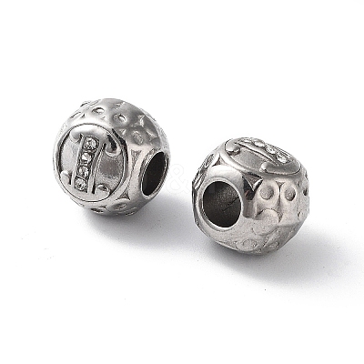 304 Stainless Steel Rhinestone European Beads STAS-A092-10I-P-1