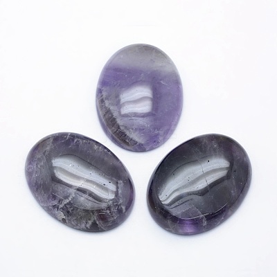 Natural Amethyst Cabochons G-P393-I20-1