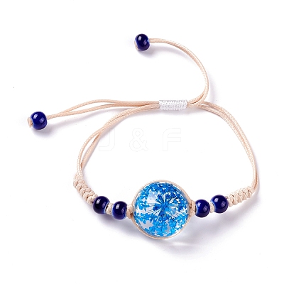 Handmade Dry Pressed Flower Link Bracelet for Girl Women BJEW-C004-01F-1