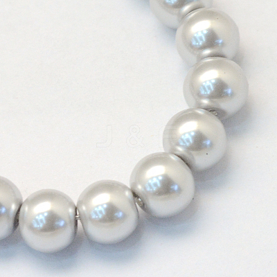 Baking Paint Pearlized Glass Pearl Round Bead Strands HY-Q003-4mm-62-1