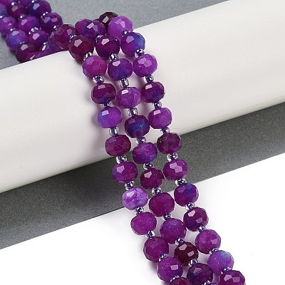 Natural Dyed White Jade Beads Strands G-H057-A22-05-1