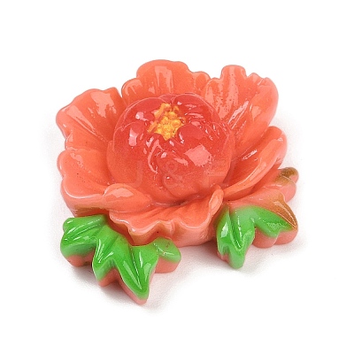 Opaque Resin Flowers Cabochons RESI-R463-02D-1