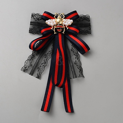 Bowknot & Bees Cloth Brooches for Women JEWB-WH20003-10-1