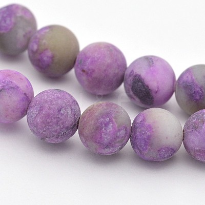 Natural & Dyed Gemstone Round Beads Strands G-D661-6mm-1-1