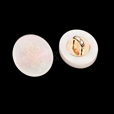 1-Hole Resin Alloy Shank Buttons FIND-B065-03G-10-1