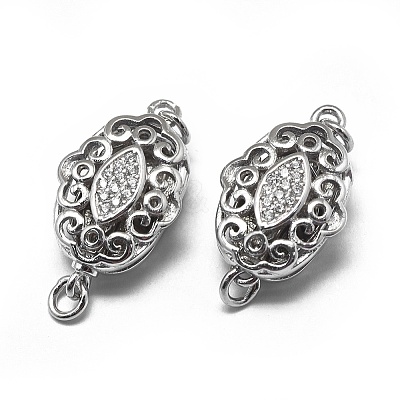 Anti-Tarnish Rhodium Plated 925 Sterling Silver Box Clasps STER-L057-010P-1