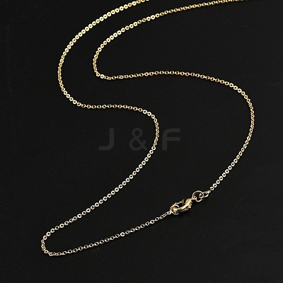 1.4mm Rack Plating Brass Cable Chain Necklaces for Women Men MAK-L044-23G-1
