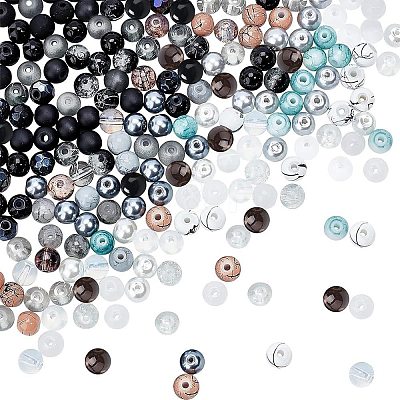 Glass Round Beads GLAA-PH0007-60-1