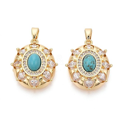 Dyed Synthetic Turquoise Pendants KK-N287-20G-1