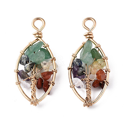 Natural Mixed Stone Pendants G-T131-98B-05-1