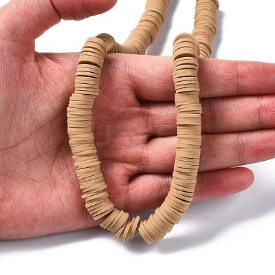 Flat Round Handmade Polymer Clay Beads CLAY-R067-10mm-37-1