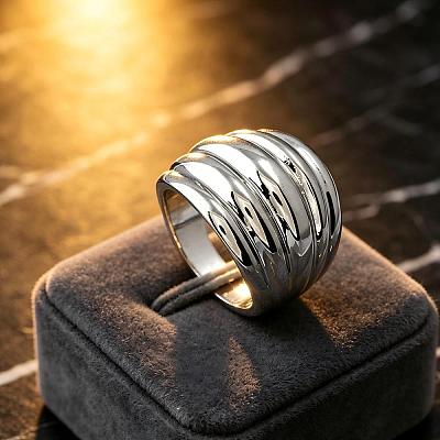 Multi Layered Zinc Alloy Finger Rings for Women IA4421-2-1