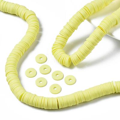 Flat Round Handmade Polymer Clay Beads CLAY-R067-10mm-23-1